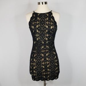 🆕️ Black and Gold Lace Sleeveless Dress